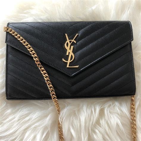 ysl wallet on chain black silver|ysl wallet on chain sale.